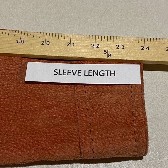 VTG Anne Klein A-Line Womens Suede Leather Jacket Size 12 Orange Brown Cropped - Picture 9 of 11